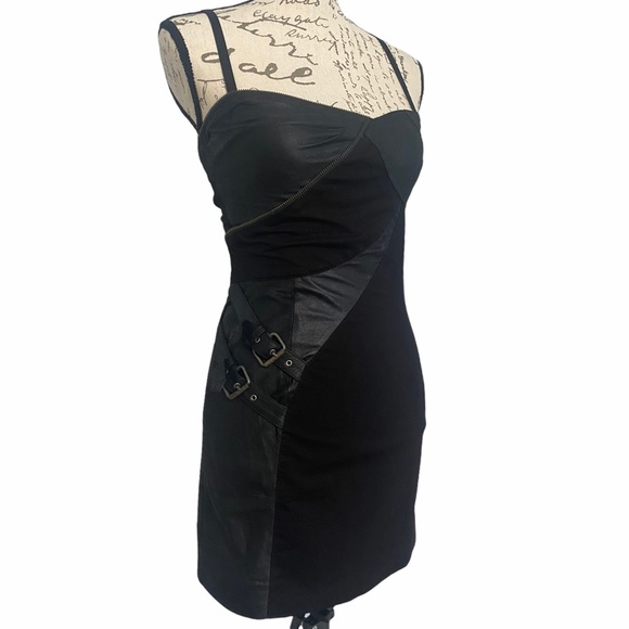 Diesel contrast lamb leather cocktail dress - Picture 8 of 9